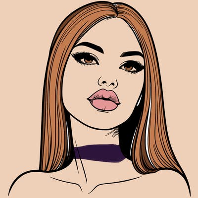realistic woman with full lips