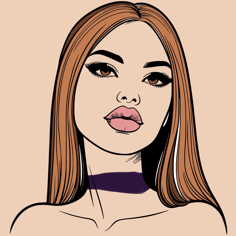 realistic woman with full lips