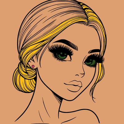 realistic girl with lashes