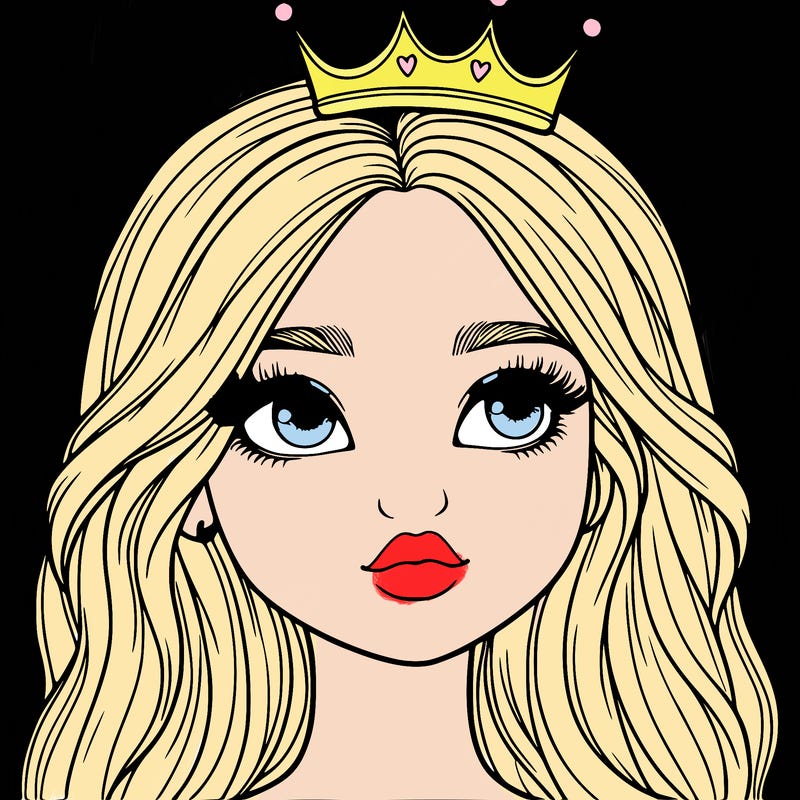 a realistic girl with a crown on
