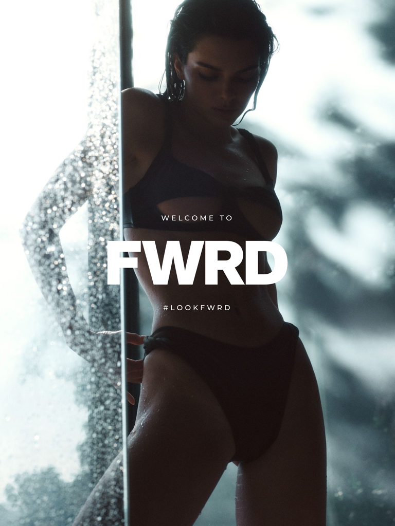 FWRD for iPad - Welcome screen of the FWRD for iPad app featuring Kendall Jenner