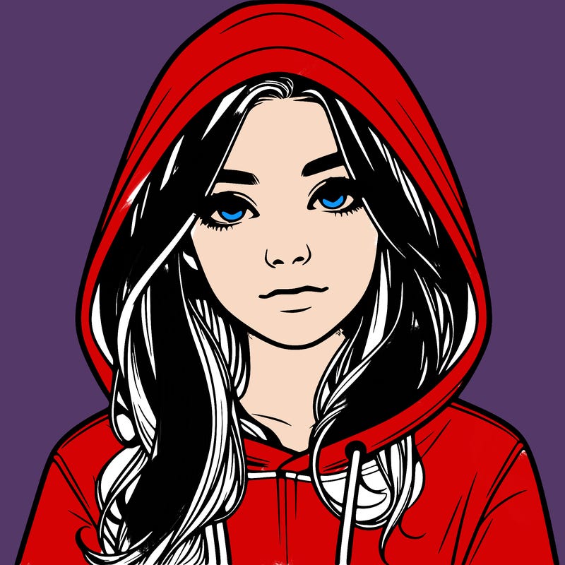 realistic girl with a hoodie