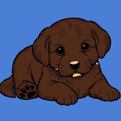 a cute realistic puppy