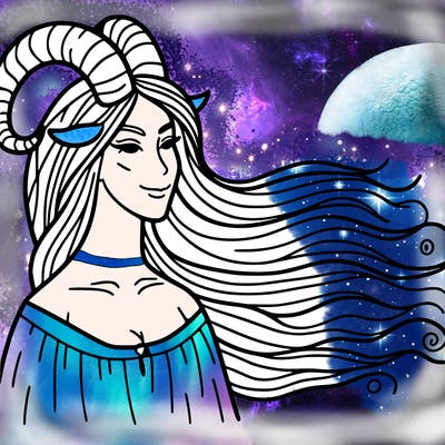 woman with  goat horns