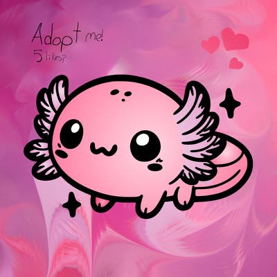 cute easy baby axolotl
