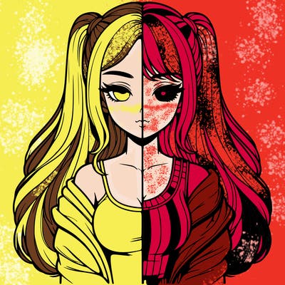 realistic girl split