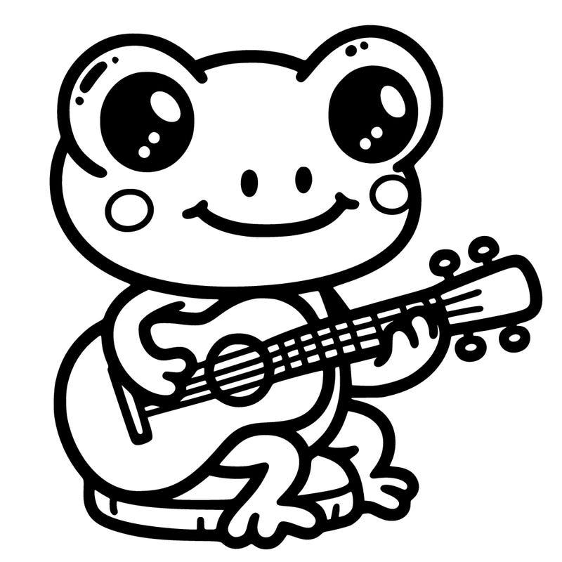 frog playing a guitar