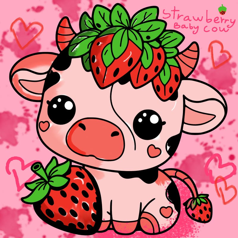 cute strawberry cow