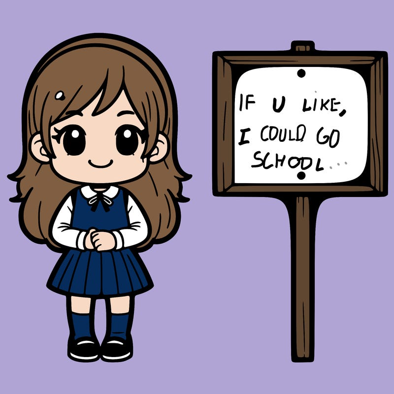 girl with a sign