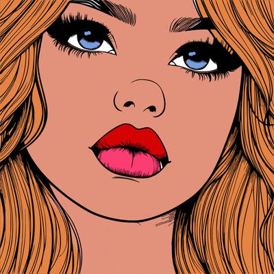 really realistic girl with lips