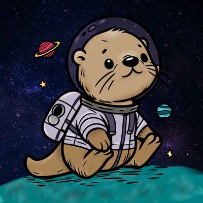 otter in a space suit