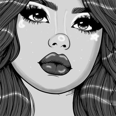 really realistic girl with lips