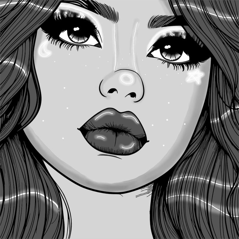 really realistic girl with lips