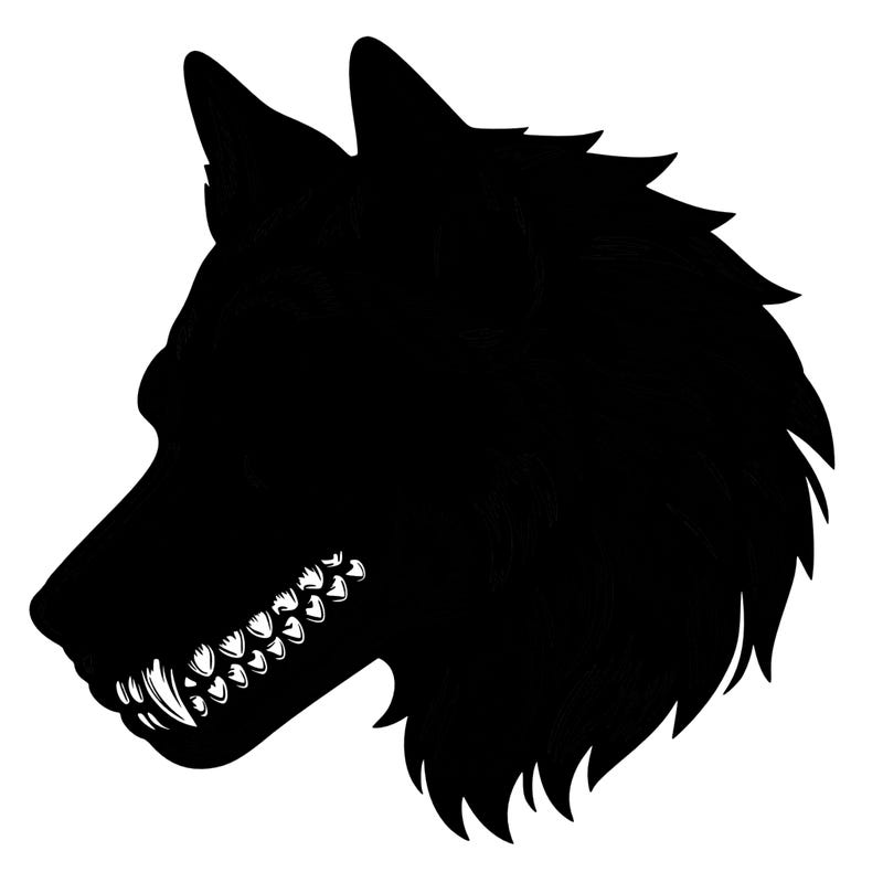 realistic wolf with skull face