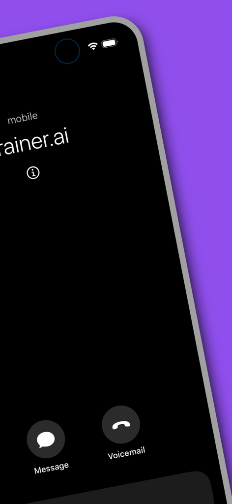 Trainer AI: Workout Motivation - トレーナーAIからの着信モチベーションコールを示すスマートフォンの画面