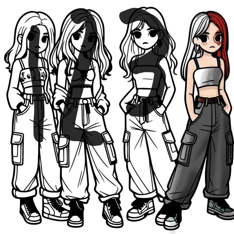 2 teen girls wearing baggy cargo jeans and crop tops