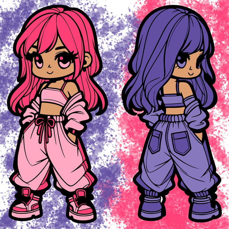 girl in crop top and baggy pants