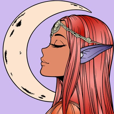 a realistic moon elf