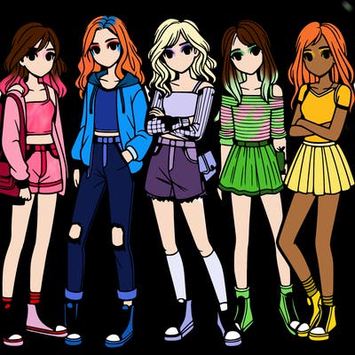 a group of teenage girls