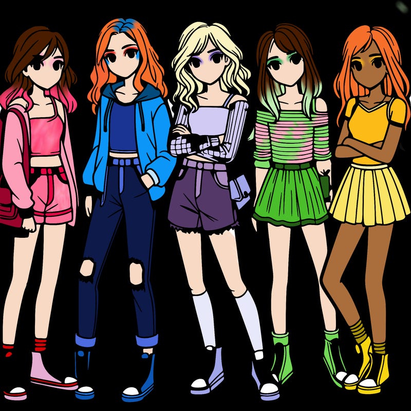 a group of teenage girls