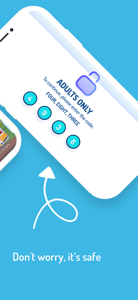 Cuquin - Baby Songs & Cartoons - Función de bloqueo para padres en la aplicación Cuquin que solicita un código de seguridad para garantizar un entorno de visualización seguro para los niños