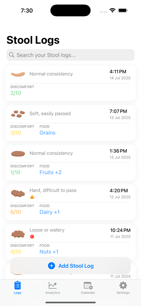 Stool Log: Poop & IBS Tracker - Health & Fitness App | MWM