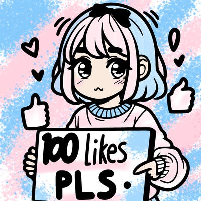 girl with sign that says 100 likes pls