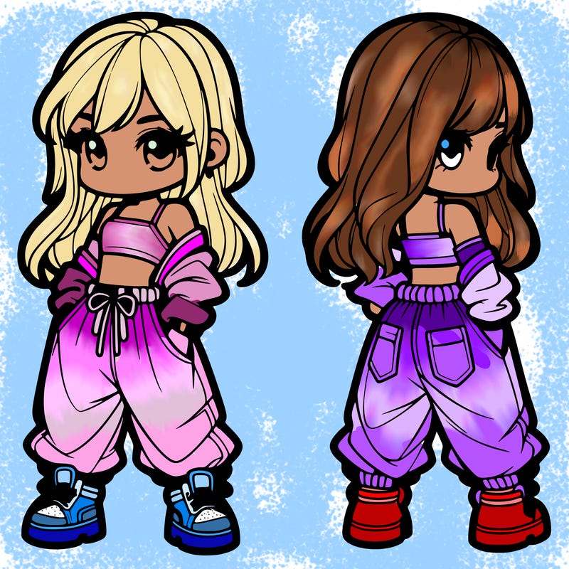 girl in crop top and baggy pants