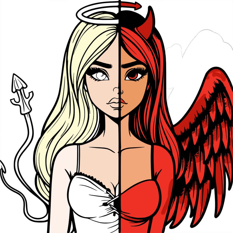devil vs angel realistic girl