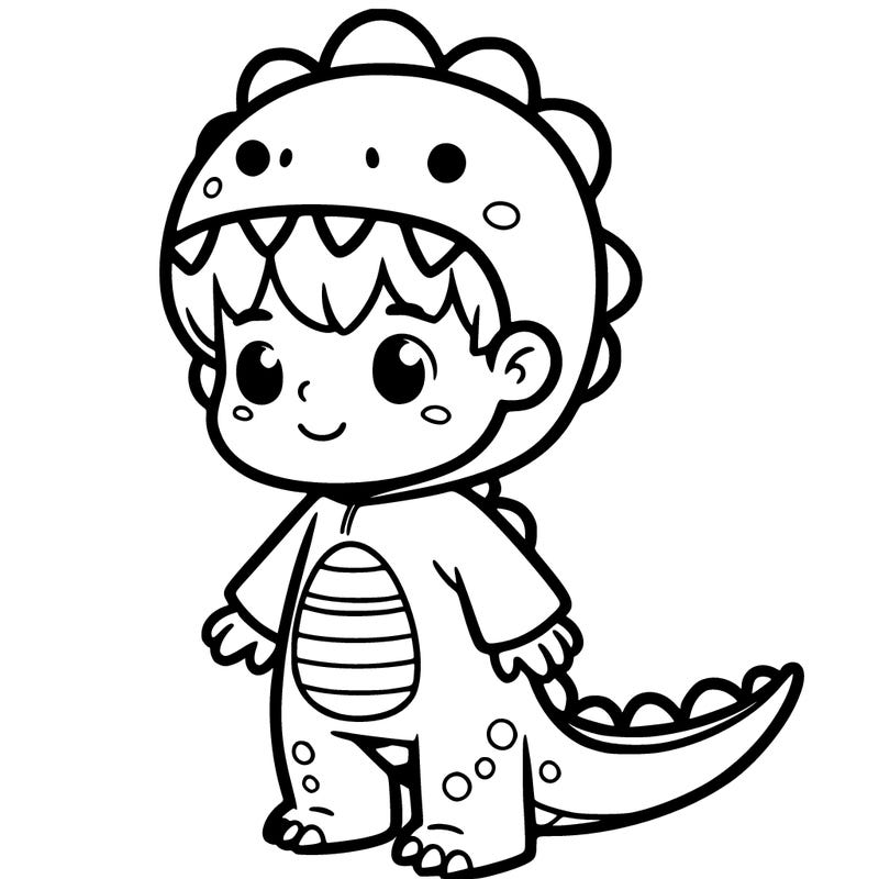 boy in dinosaur costume