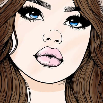 really realistic girl with lips