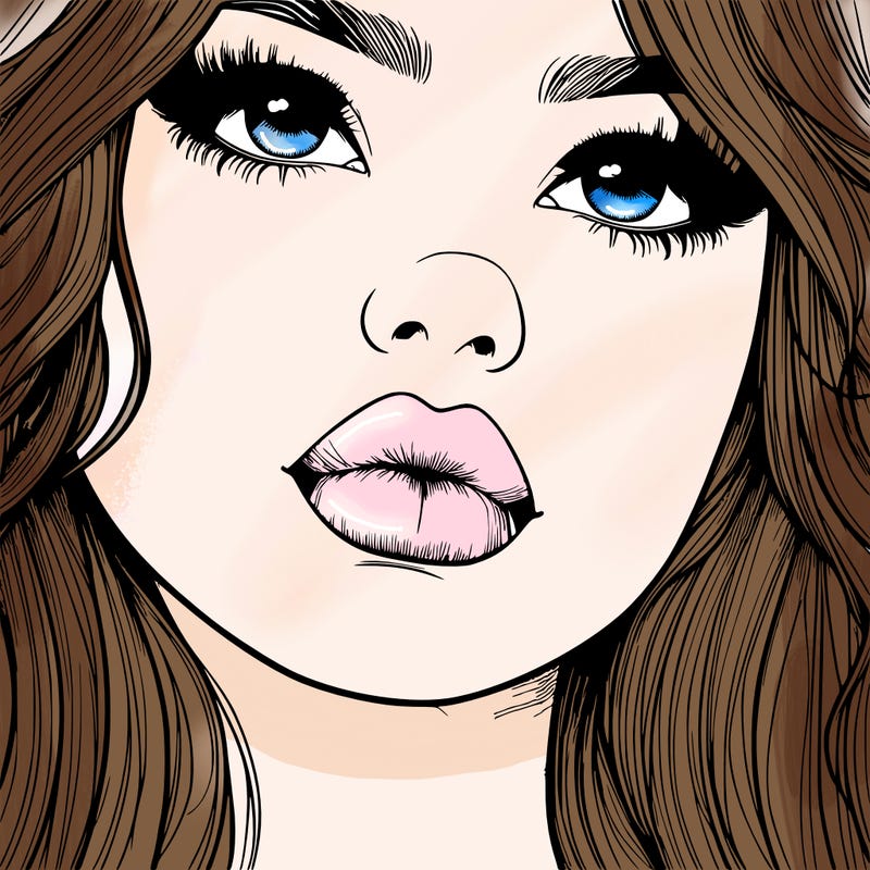 really realistic girl with lips