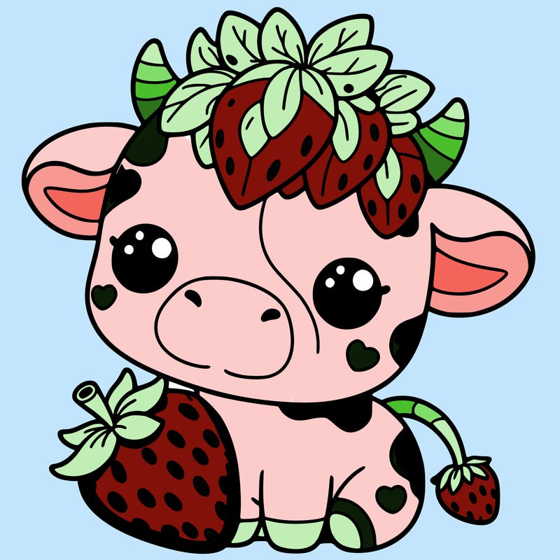 cute strawberry cow