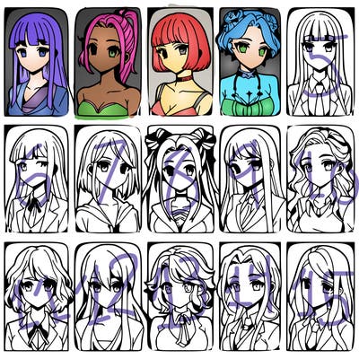 girls that look diffrent anime