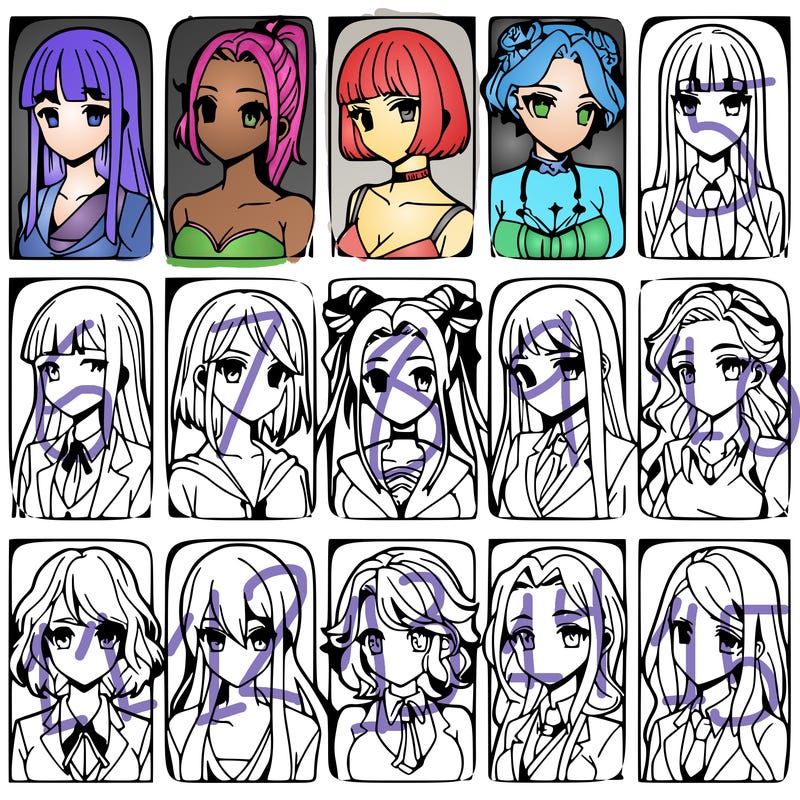 girls that look diffrent anime