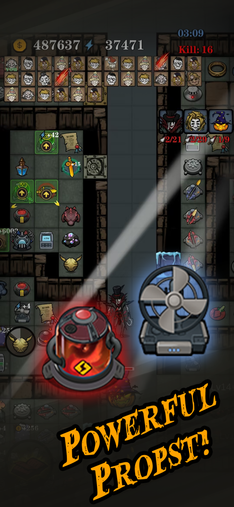 Stay Room: SilentCastle Origin - Gameplay screenshot of Stay Room SilentCastle Origin showing powerful defensive props and items