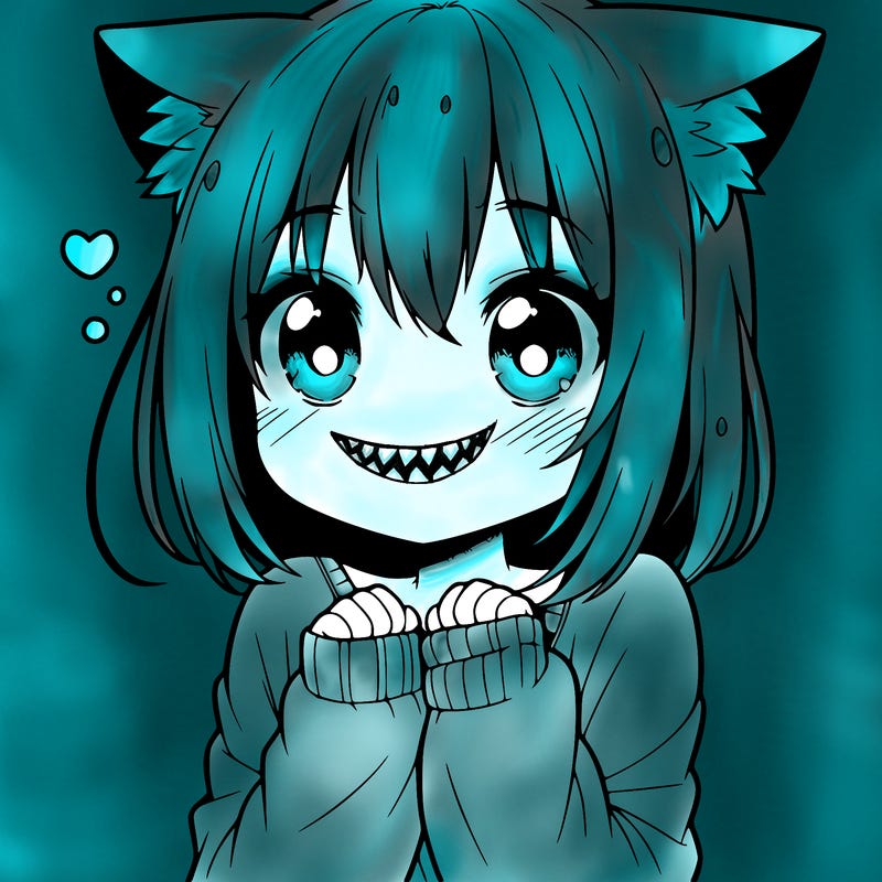 shy anime catgirl
