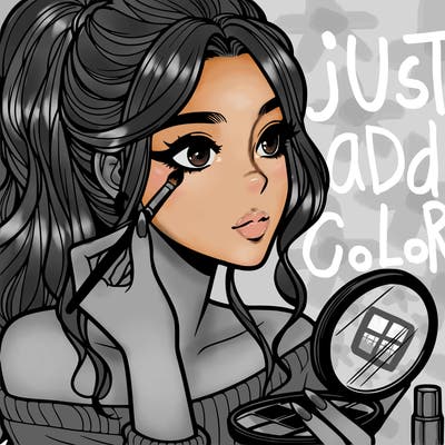 a realistic girl doing her makeup