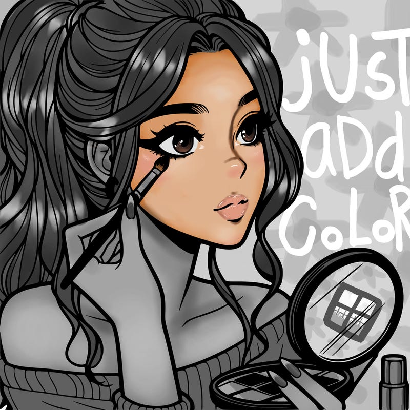 a realistic girl doing her makeup