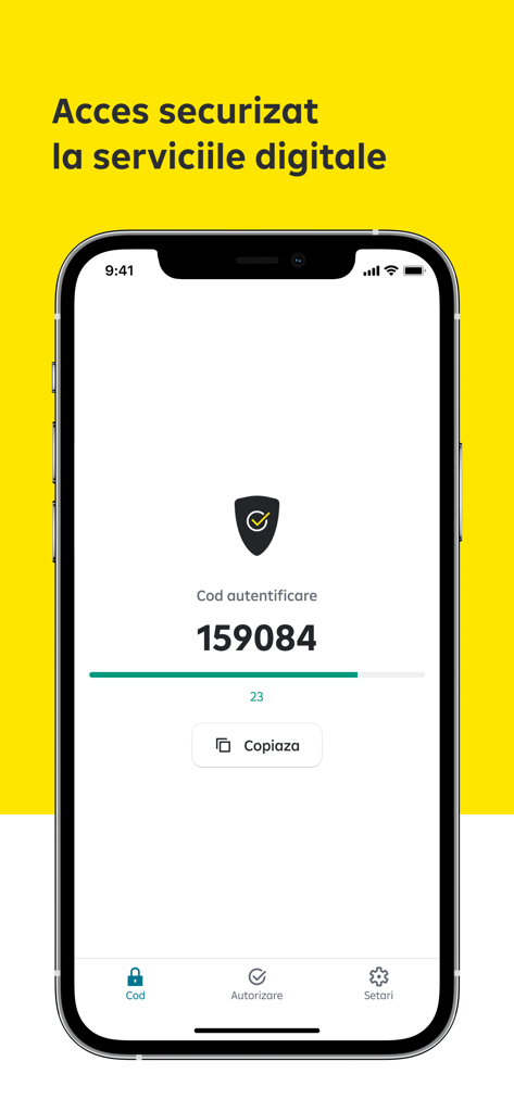 Raiffeisen SmartToken - Interface de l'application Raiffeisen SmartToken affichant un code d'authentification à six chiffres pour une banque numérique sécurisée.