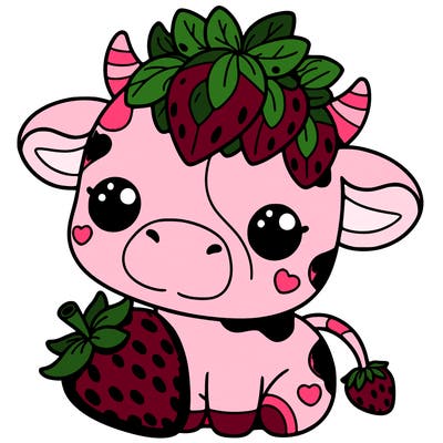 cute strawberry cow