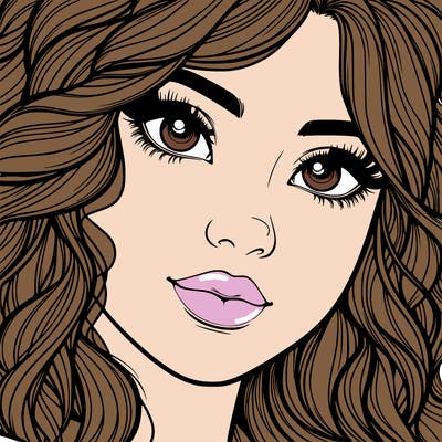 beautiful realistic girl close up to the camera with wavy hair,