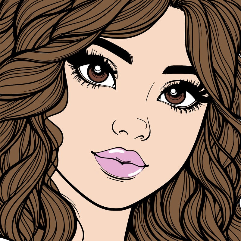 beautiful realistic girl close up to the camera with wavy hair,