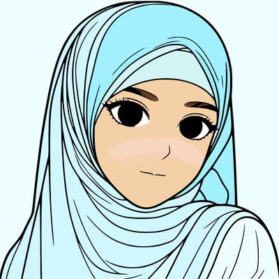 semi realistic muslim girl no hair showing