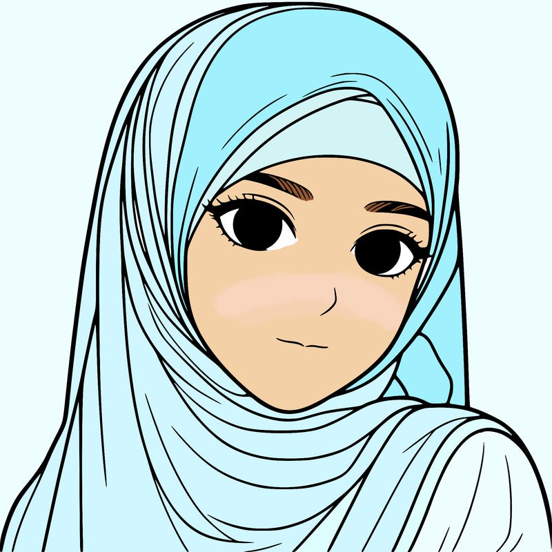 semi realistic muslim girl no hair showing