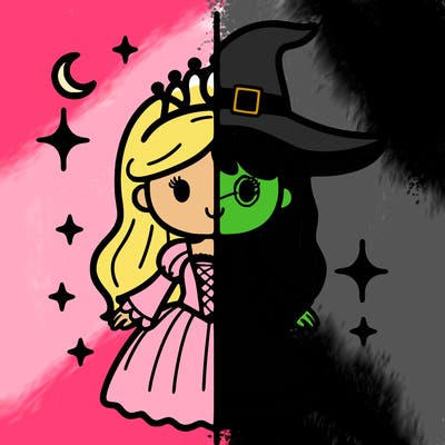 split princess and witch