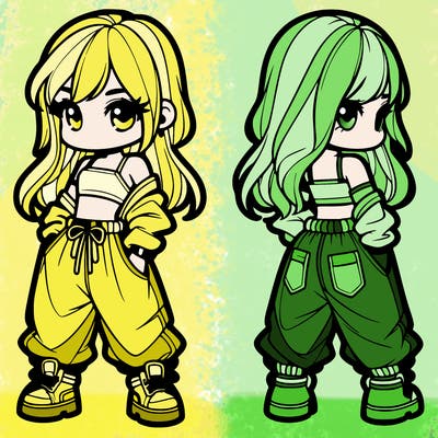 girl in crop top and baggy pants