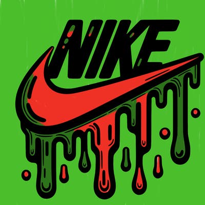 dripping nike logo
