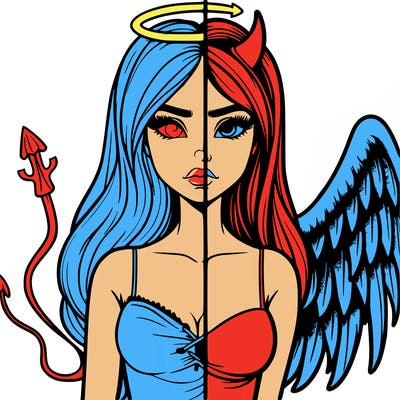 devil vs angel realistic girl