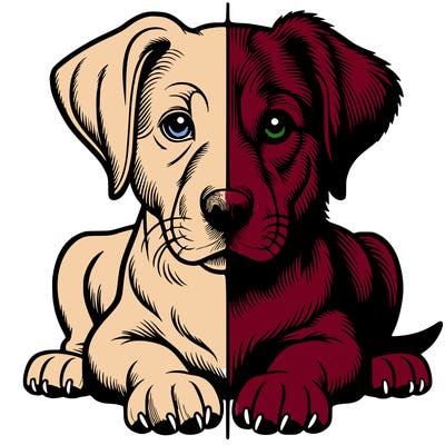 realistic dog split picture